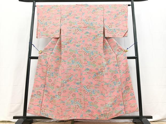 平和屋着物■上質な小紋 花鳥文 正絹 逸品 BAAY9233yc