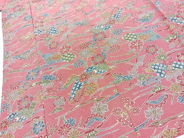 平和屋着物■上質な小紋 花鳥文 正絹 逸品 BAAY9233yc