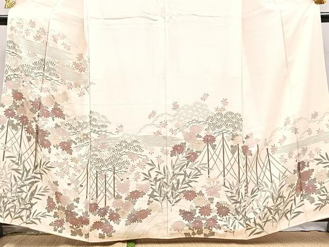 平和屋着物■色留訪問着 風景花文 金彩 正絹 逸品 BAAY9239yc