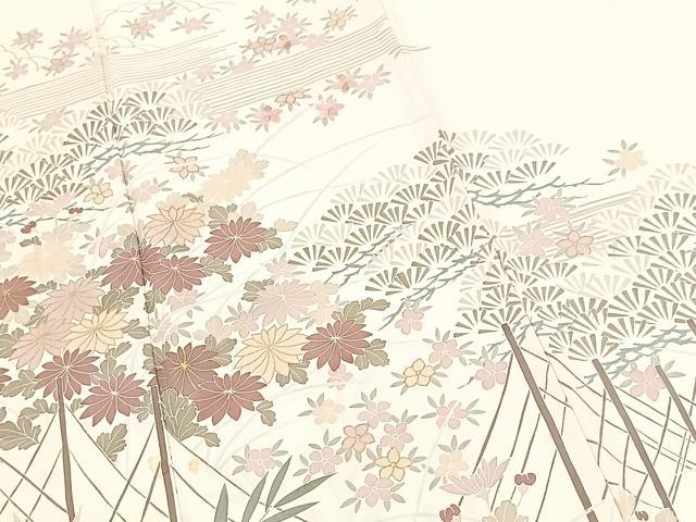 平和屋着物■色留訪問着 風景花文 金彩 正絹 逸品 BAAY9239yc