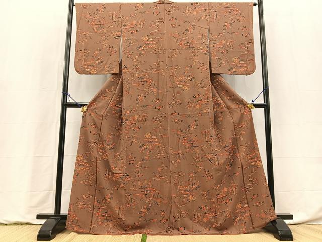 平和屋着物■上質な小紋 御所解花文 正絹 逸品 BAAY9240yc