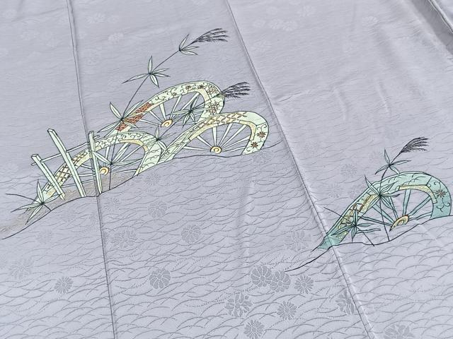 平和屋着物●訪問着 片輪車花文 金彩 鈴乃屋扱い 正絹 逸品 未使用 BAAY9249yc