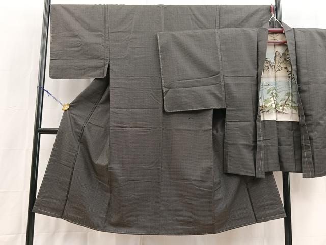平和屋着物■男性 紬 アンサンブル 100亀甲 総詰め 正絹 逸品 BAAY9253yc
