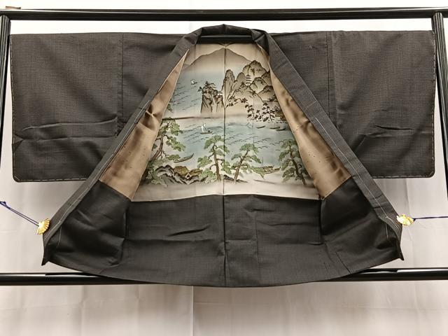 平和屋着物■男性 紬 アンサンブル 100亀甲 総詰め 正絹 逸品 BAAY9253yc