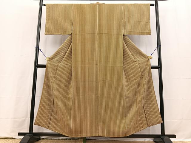 平和屋着物■上質な小紋 縞 正絹 逸品 BAAY9255yc