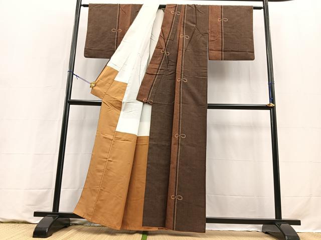 平和屋着物■上質な紬 間道 正絹 逸品 BAAY9263yc