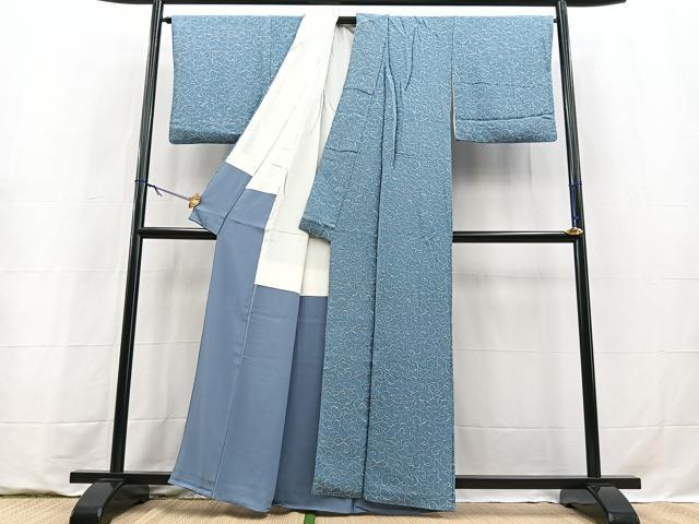 平和屋着物■上質な小紋 花尽くし 鬼しぼ縮緬 正絹 逸品 BAAY9264yc
