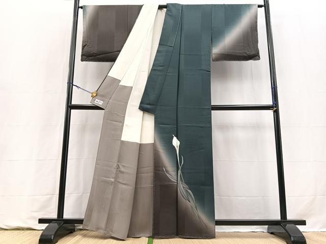 平和屋着物●京都の名門ブランド 銀花仙 訪問着 草花文 暈し染め 金彩 やまと誂製 正絹 逸品 未使用 BAAY9266yc