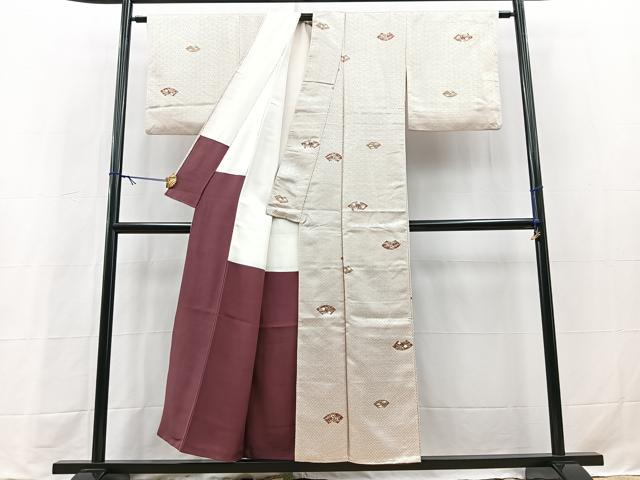 平和屋着物■上質な小紋 地紙花文 正絹 逸品 BAAY9283yc