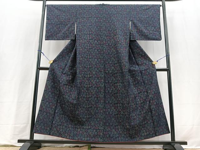 平和屋着物■上質な紬 花尽くし 正絹 逸品 BAAY9294yc