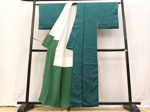 平和屋着物■上質な色無地 草花地紋 天鵞絨色 正絹 逸品 BAAY9302yc