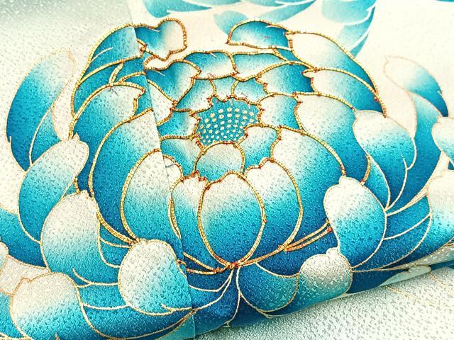 平和屋着物■訪問着 駒刺繍 乱菊 暈し染め 正絹 逸品 未使用 BAAY9310yc