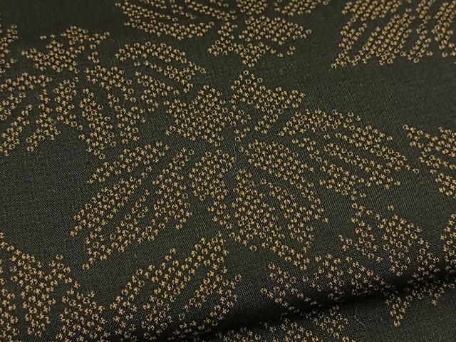平和屋着物■上質な紬 草花文 黒地 正絹 逸品 未使用 BAAY9313yc