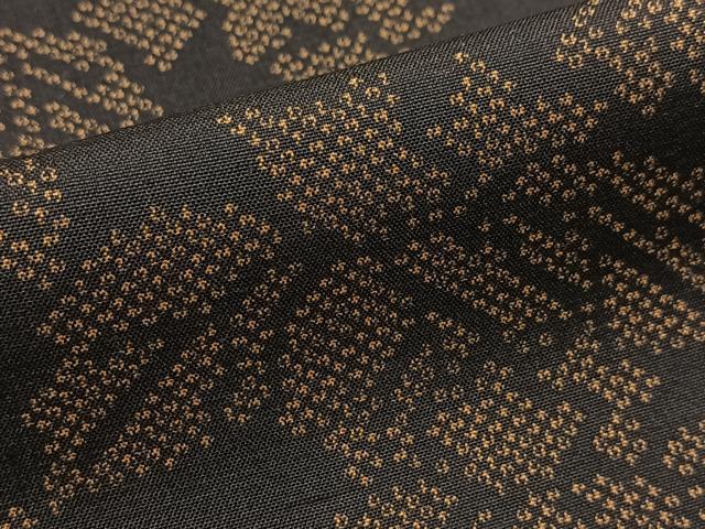 平和屋着物■上質な紬 草花文 黒地 正絹 逸品 未使用 BAAY9313yc