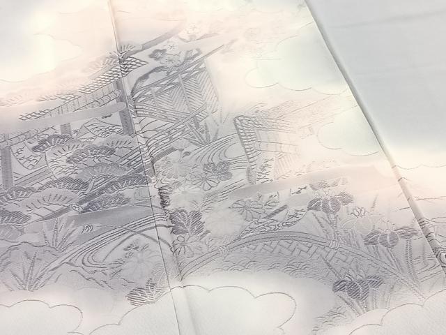 平和屋着物■訪問着 地紋起こし 流水風景文 暈し染め 正絹 逸品 BAAY9320yc