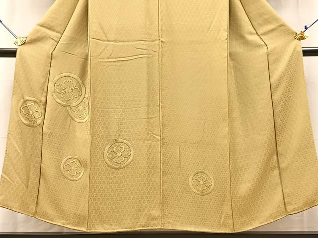 平和屋着物■無地絵羽訪問着 総刺繍 花菱丸文 木蘭色 正絹 逸品 BAAY9324yc