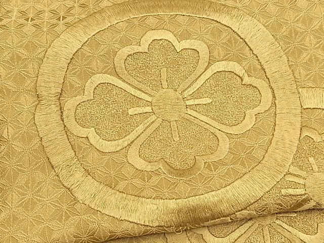 平和屋着物■無地絵羽訪問着 総刺繍 花菱丸文 木蘭色 正絹 逸品 BAAY9324yc