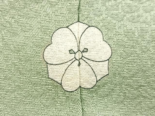 平和屋着物●上質な色無地 寿光織 花尽くし地紋 柳鼠色 さが美扱い 正絹 逸品 未使用 BAAY9362yc