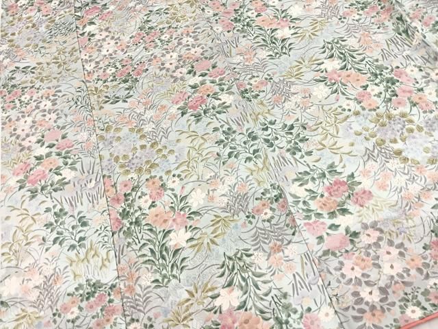 平和屋着物●上質な小紋 草花文 正絹 逸品 BAAY9380yc