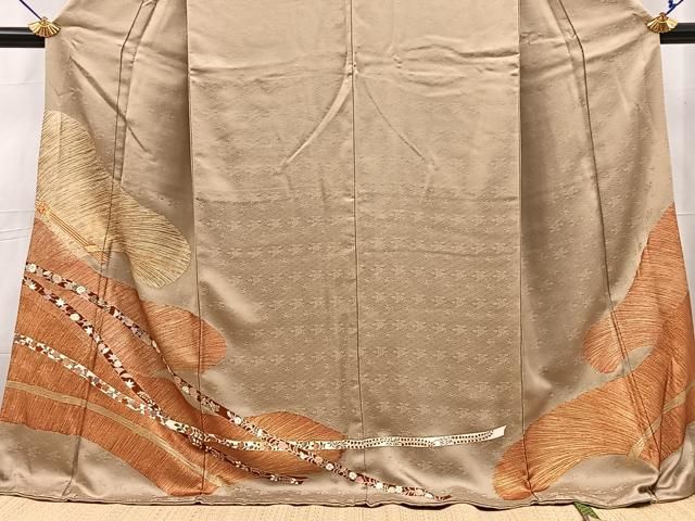 平和屋着物■豪華色留袖 駒刺繍 鬘帯花文 金彩 ロング丈 正絹 逸品 BAAY9486yc