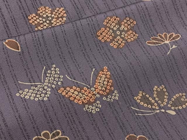 平和屋着物■上質な小紋 花蝶文 正絹 逸品 BAAY9487yc