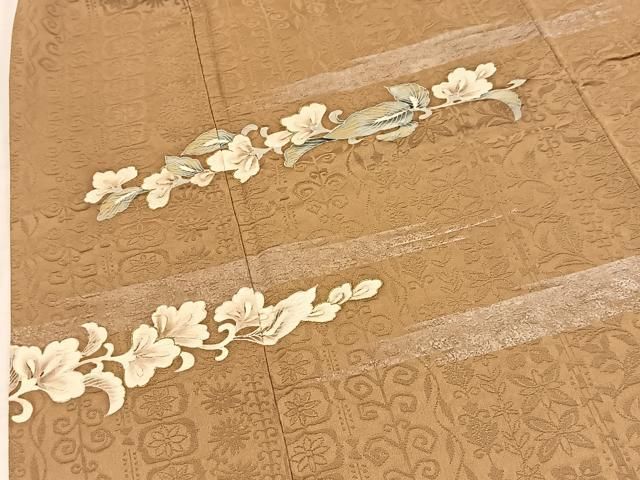 平和屋着物■訪問着 刺繍 横段更紗花文 金彩 正絹 逸品 BAAY9504yc