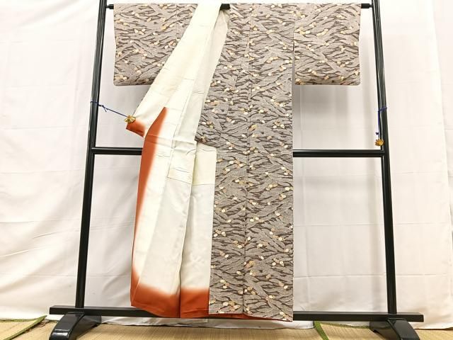 平和屋着物■上質な小紋 立波花文 正絹 逸品 BAAY9510yc