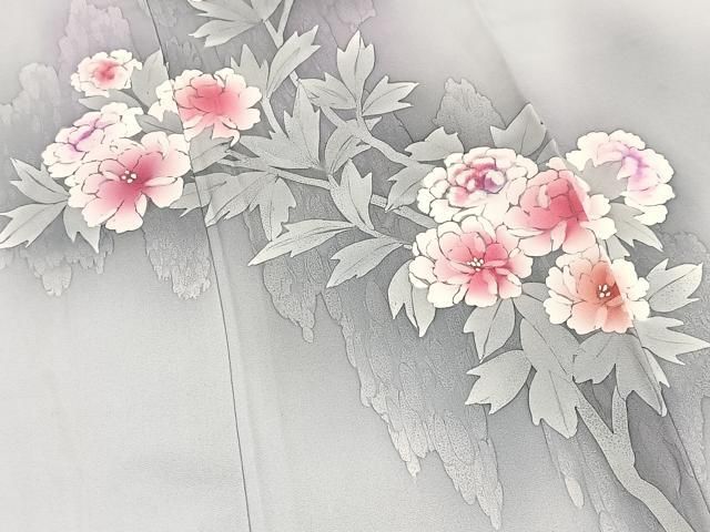 平和屋着物■訪問着 ろうけつ染め 草花文 暈し染め 正絹 逸品 BAAY9513yc
