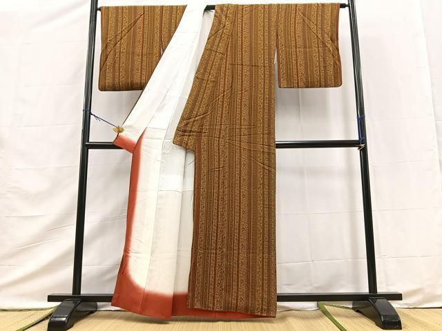 平和屋着物■上質な小紋 更紗間道 正絹 逸品 BAAY9524yc