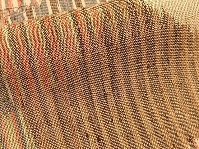 平和屋着物■上質な紬 城下町 吉祥文 反端付き 正絹 逸品 BAAY9530yc