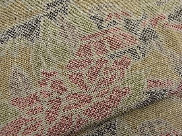平和屋着物■上質な紬 檜垣御所解花文 逸品 n-bs0181