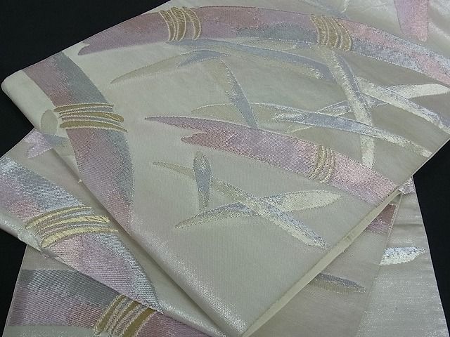 平和屋着物■六通柄袋帯 籬文 金銀糸 逸品 by0403