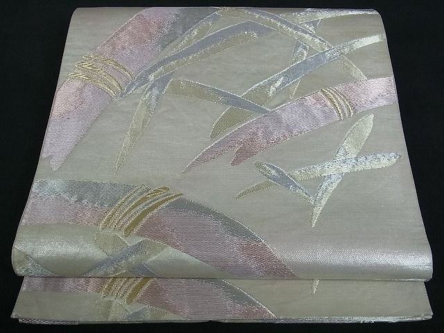 平和屋着物■六通柄袋帯 籬文 金銀糸 逸品 by0403