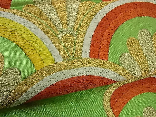平和屋着物■六通柄袋帯 唐織 エ霞青海波 金糸 逸品 n-by2316