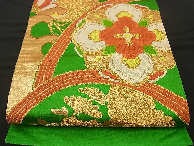 平和屋着物■六通柄袋帯 唐織 吉祥花文 金銀糸 逸品 n-by2328