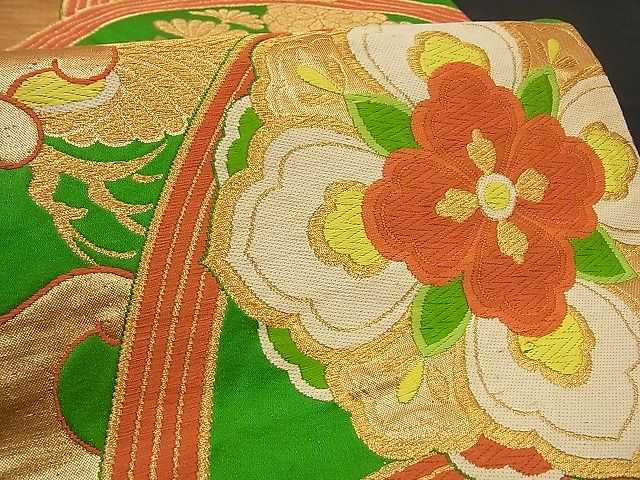 平和屋着物■六通柄袋帯 唐織 吉祥花文 金銀糸 逸品 n-by2328