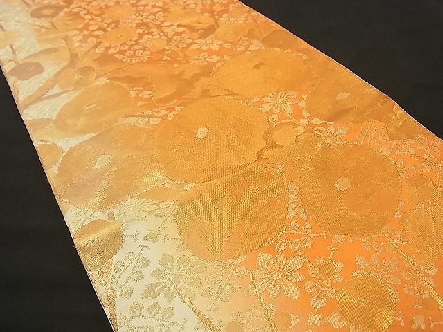 平和屋着物■六通柄袋帯 万寿菊 金糸 逸品 n-by2345
