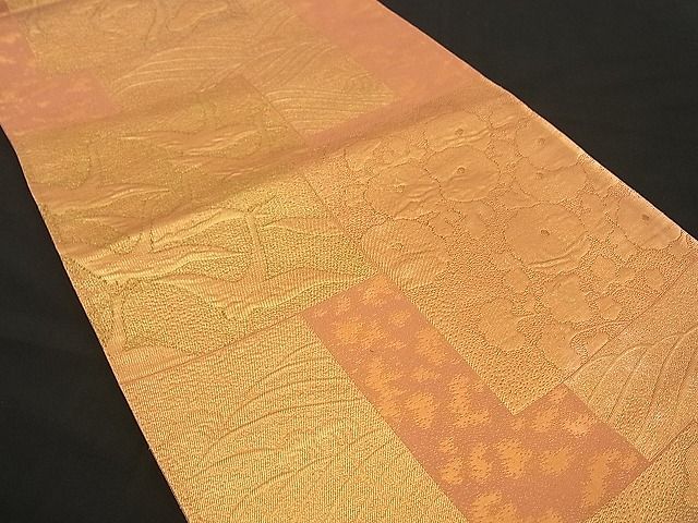 平和屋着物■六通柄袋帯 色紙重ね飛鶴文 金糸 逸品 n-by2354