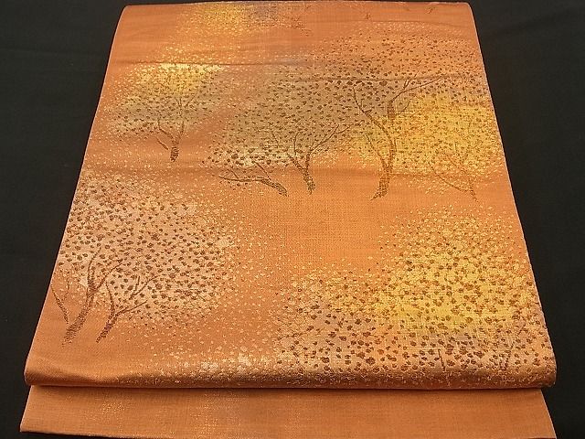 平和屋着物■西陣 六通柄袋帯 樹林文 金糸 逸品 n-by2355