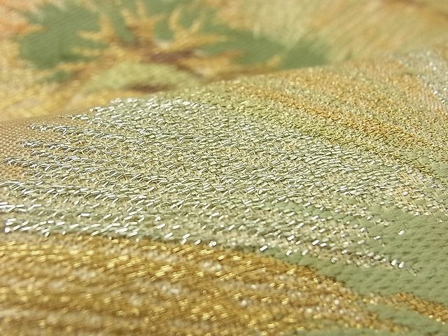 平和屋着物■六通柄袋帯 渡橋松葉文 金銀糸 逸品 n-by2385