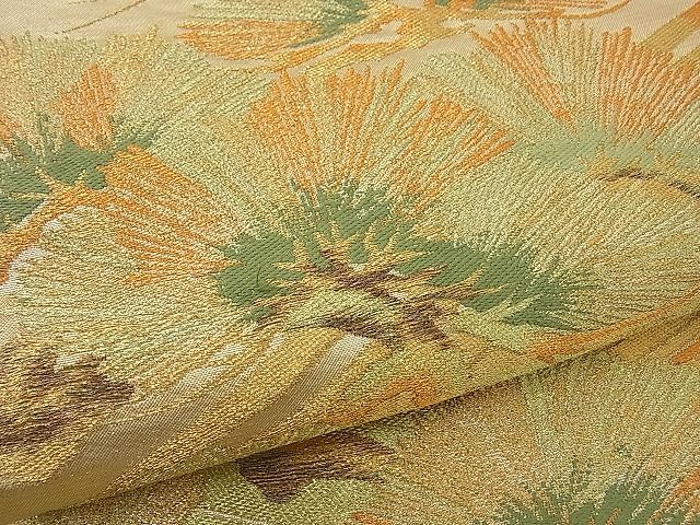平和屋着物■六通柄袋帯 渡橋松葉文 金銀糸 逸品 n-by2385