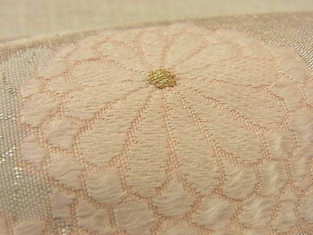 平和屋着物■太鼓柄袋帯 唐織 扇面菊文 金銀糸 逸品 n-by2408