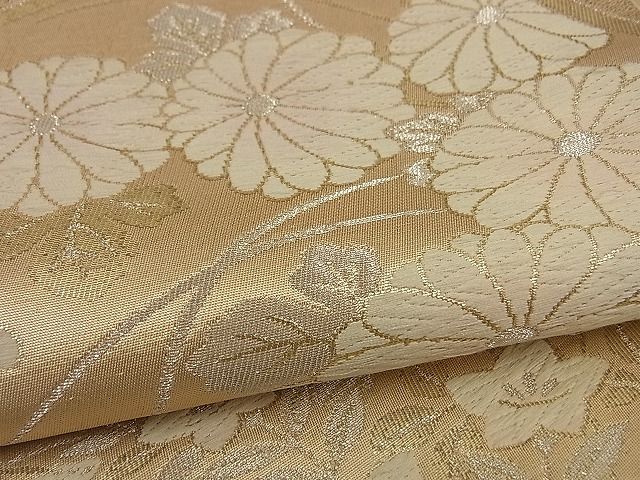 平和屋着物■六通柄袋帯 唐織 色紙重ね草花文 金銀糸 逸品 n-by2776