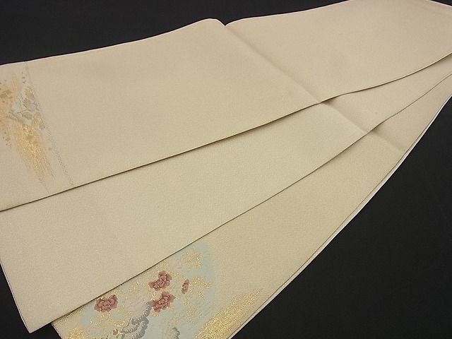 平和屋着物■太鼓柄袋帯 地紙松花文 金糸 逸品 n-by2782