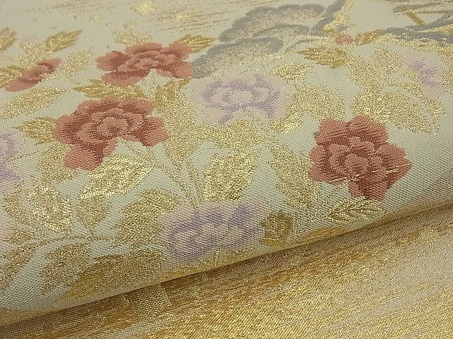 平和屋着物■太鼓柄袋帯 地紙松花文 金糸 逸品 n-by2782