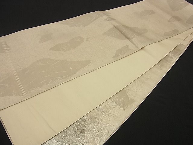 平和屋着物■六通柄袋帯 本手織 遠山霞箔散らし 銀糸 逸品 n-by2890