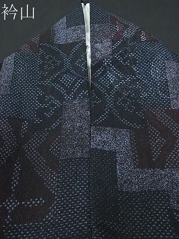 平和屋着物■上質なお召 色紙重ね吉祥花文 銀糸 逸品 CAAE9327ch