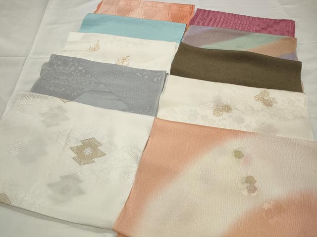 平和屋着物★和装小物 上質な帯揚げ10枚 丹後ちりめん 礼装用 松皮菱唐草文 立涌花文 金糸 金彩 逸品 CAAI9941qe