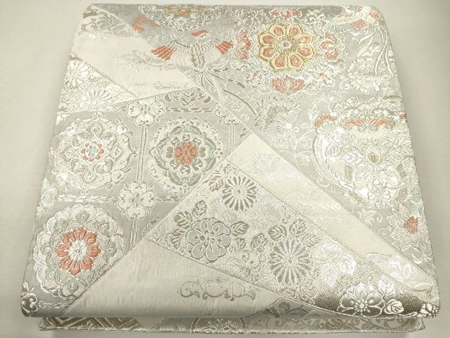 平和屋着物●六通柄袋帯 唐織 光彩 金銀糸 逸品 CAAJ0205eg