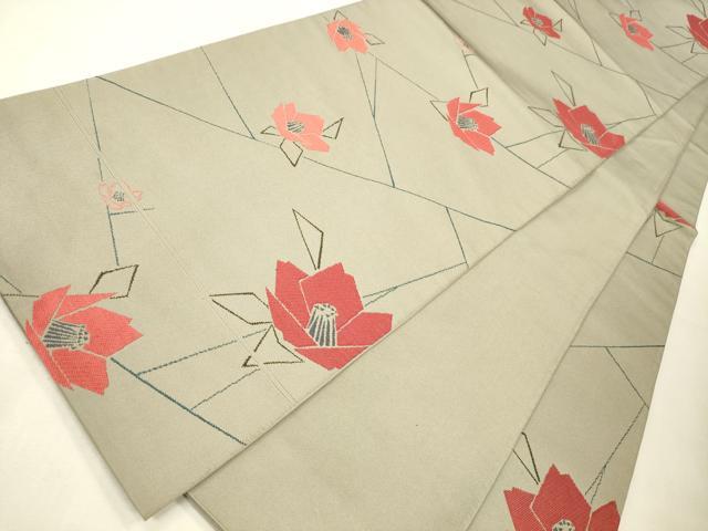 平和屋着物●六通柄 本袋帯 草木染 舞花文 正絹 逸品 CAAJ0858eg